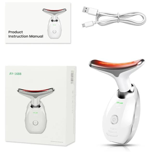 Masajeador Facial LED Recargable – Rejuvenece tu piel en casa en 10 minutos